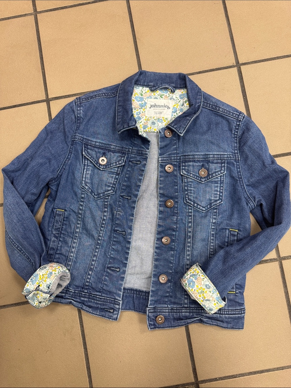 johnnie-O Blue Denim Jacket with Floral Lining